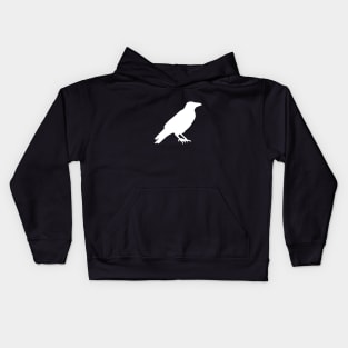 Raven bird - white Kids Hoodie